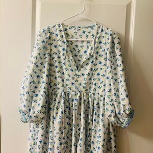 Cottagecore yoke block print style